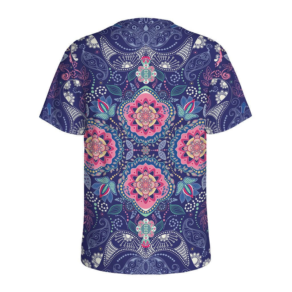 Ornamental Paisley Mandala Print Men's Sports T-Shirt