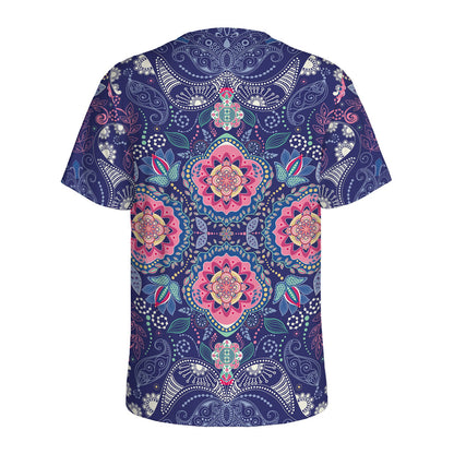 Ornamental Paisley Mandala Print Men's Sports T-Shirt