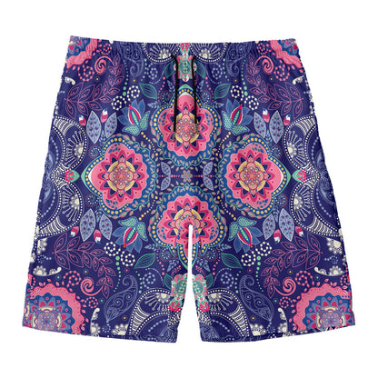 Ornamental Paisley Mandala Print Men's Swim Trunks