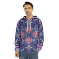 Ornamental Paisley Mandala Print Men's Velvet Pullover Hoodie