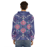 Ornamental Paisley Mandala Print Men's Velvet Pullover Hoodie