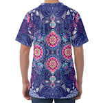 Ornamental Paisley Mandala Print Men's Velvet T-Shirt
