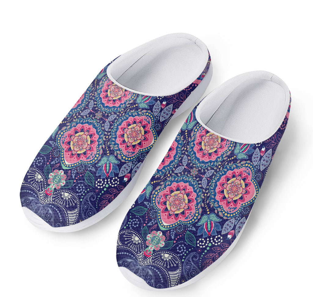 Ornamental Paisley Mandala Print Mesh Casual Shoes
