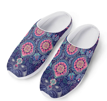 Ornamental Paisley Mandala Print Mesh Casual Shoes