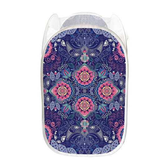 Ornamental Paisley Mandala Print Mesh Laundry Hamper