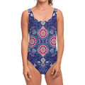 Ornamental Paisley Mandala Print One Piece Swimsuit