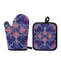 Ornamental Paisley Mandala Print Oven Mitt And Pot Holder Set