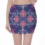 Ornamental Paisley Mandala Print Pencil Mini Skirt