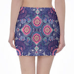 Ornamental Paisley Mandala Print Pencil Mini Skirt
