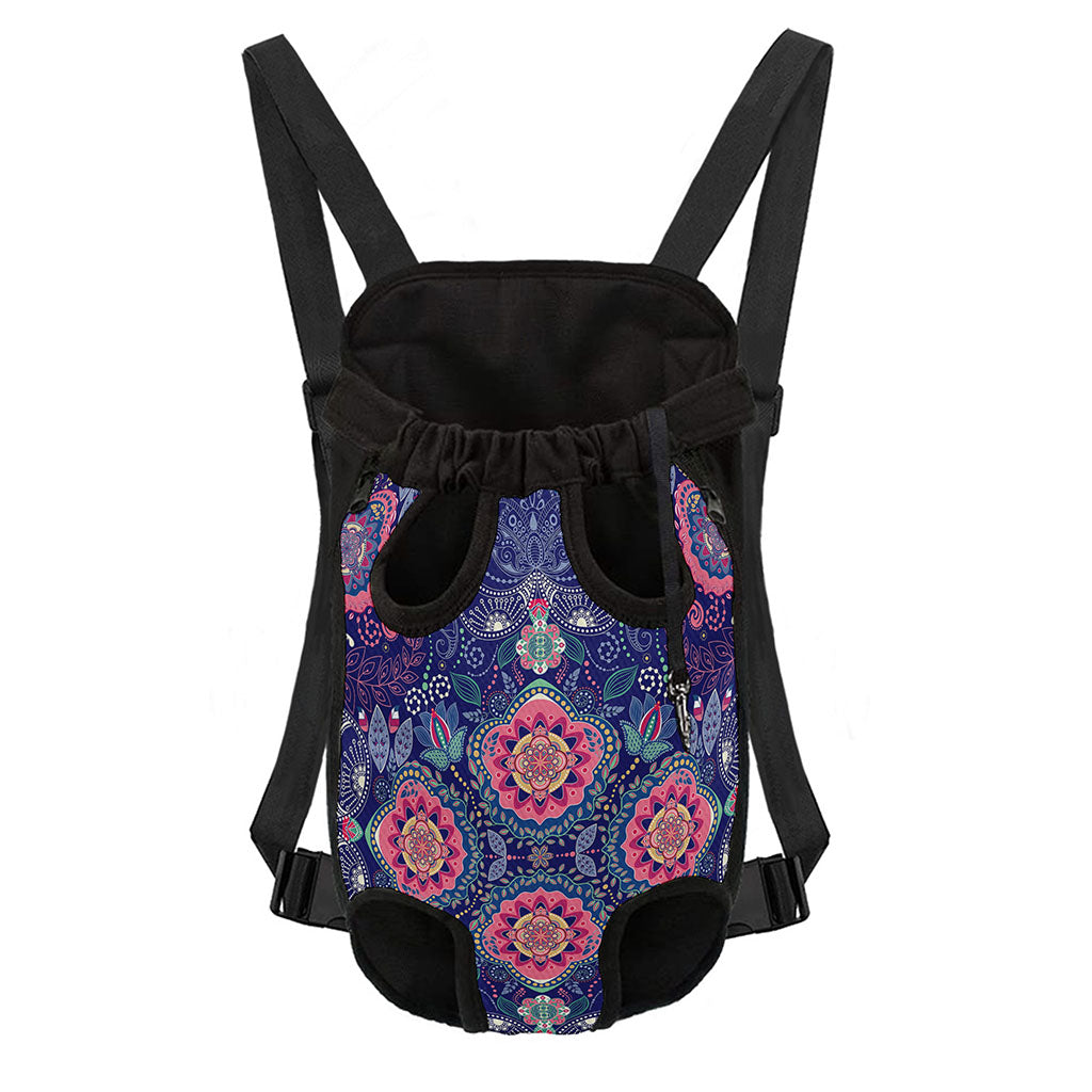Ornamental Paisley Mandala Print Pet Carrier Backpack