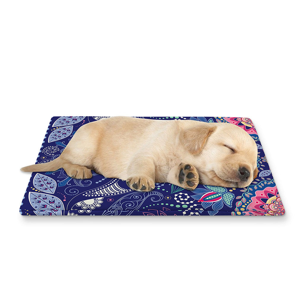 Ornamental Paisley Mandala Print Pet Cooling Mat Cover