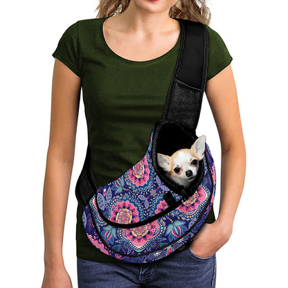Ornamental Paisley Mandala Print Pet Sling Carrier