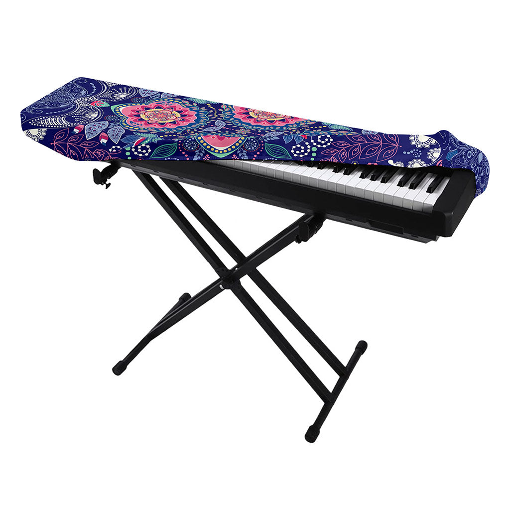 Ornamental Paisley Mandala Print Piano Keyboard Cover