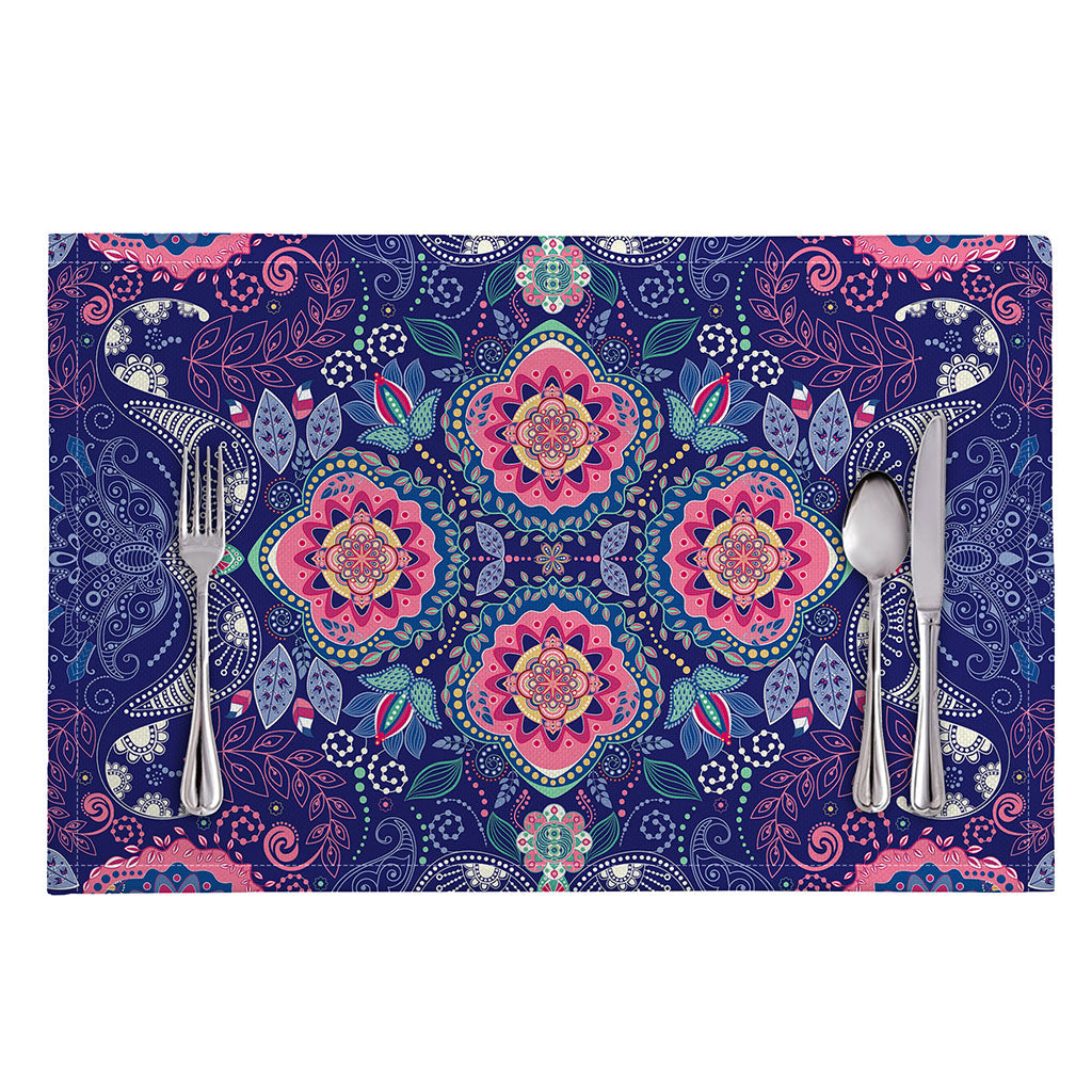 Ornamental Paisley Mandala Print Placemat