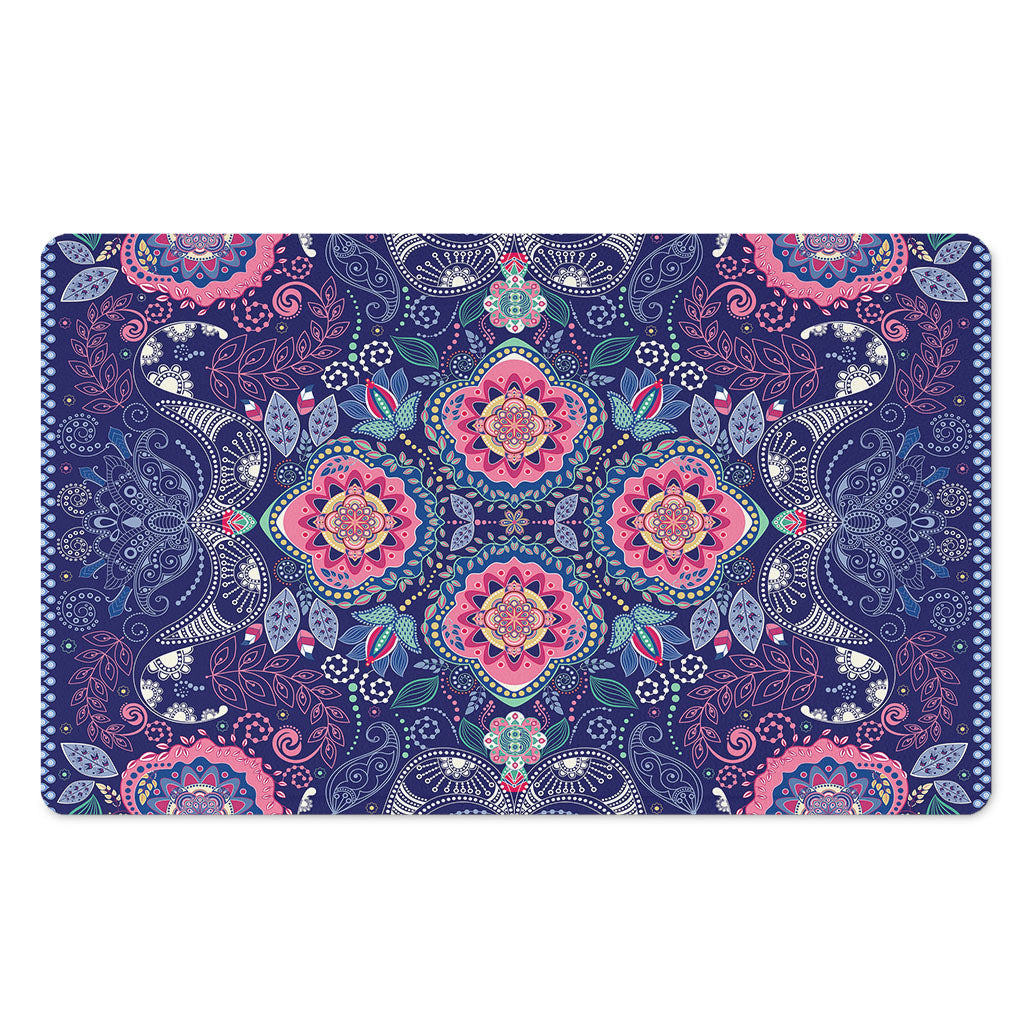Ornamental Paisley Mandala Print Polyester Doormat