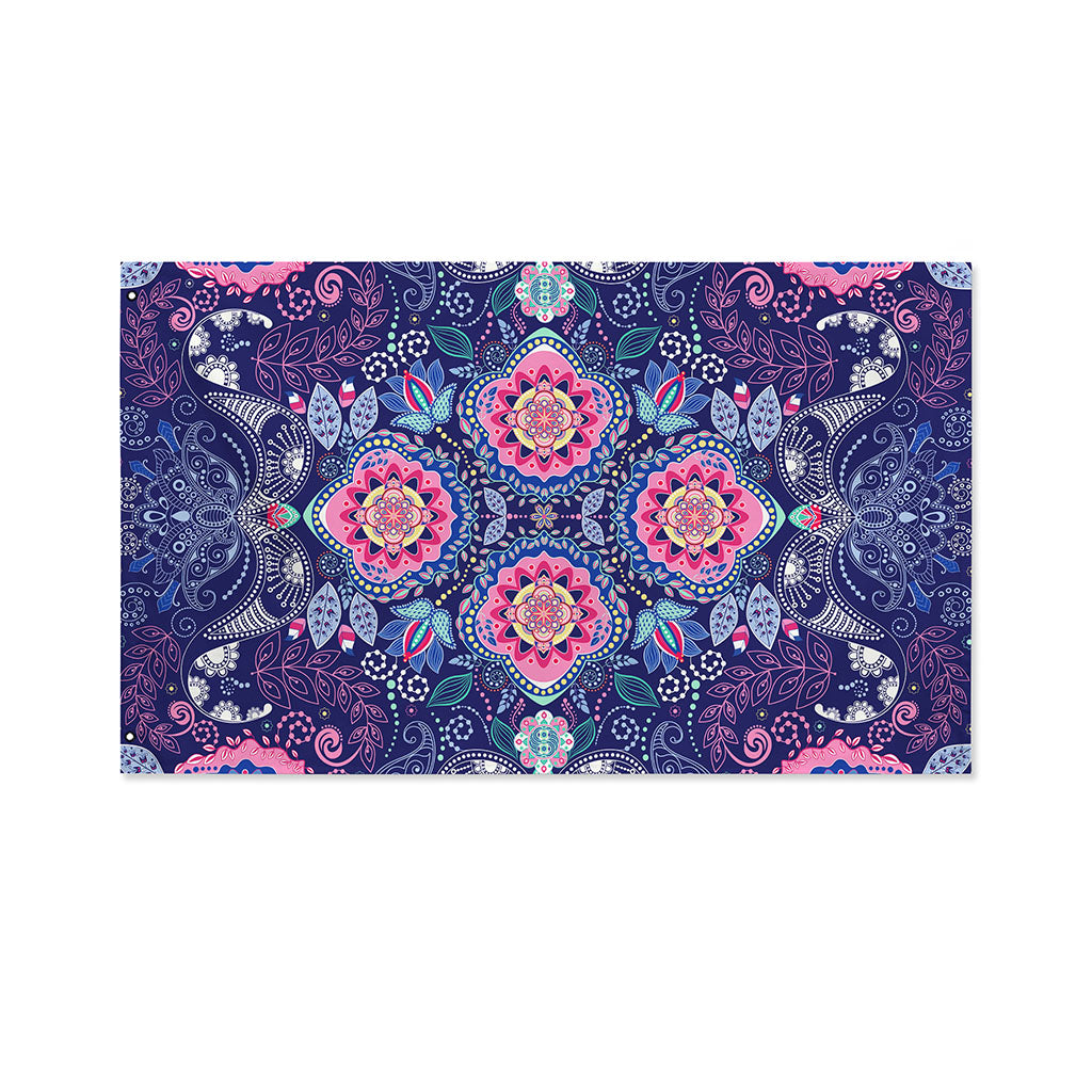 Ornamental Paisley Mandala Print Polyester Flag