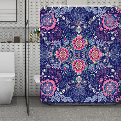 Ornamental Paisley Mandala Print Polyester Shower Curtain