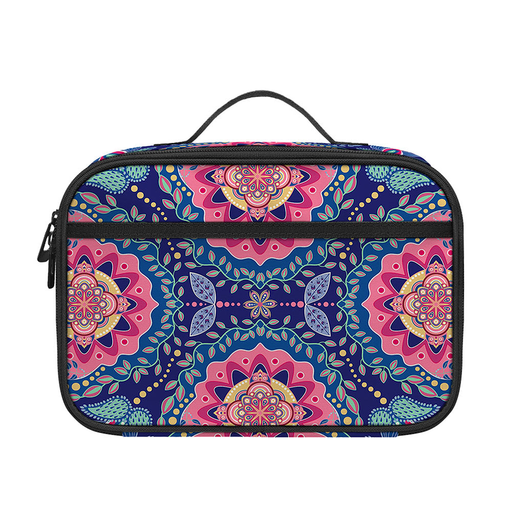 Ornamental Paisley Mandala Print Portable Lunch Bag