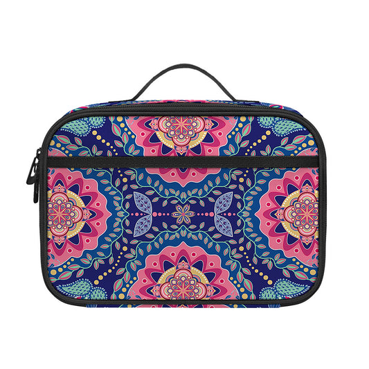 Ornamental Paisley Mandala Print Portable Lunch Bag