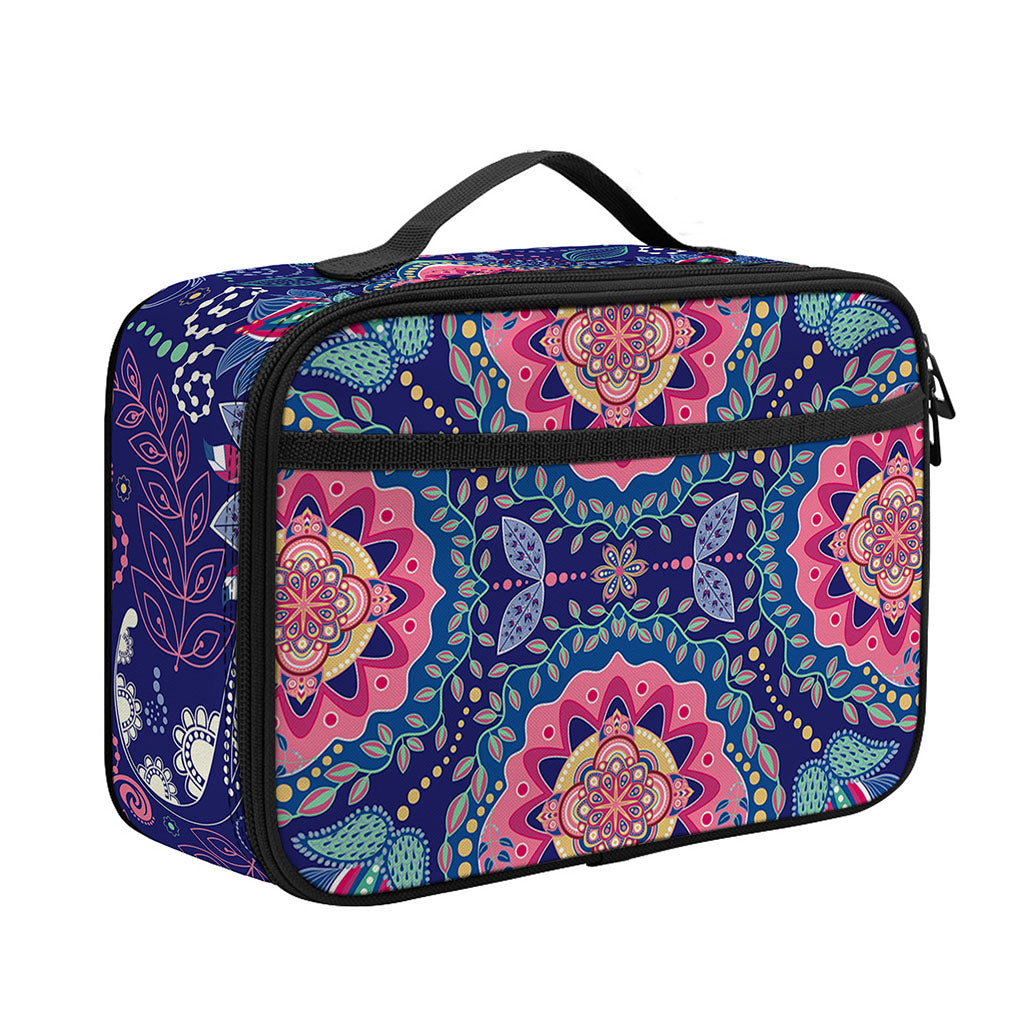 Ornamental Paisley Mandala Print Portable Lunch Bag