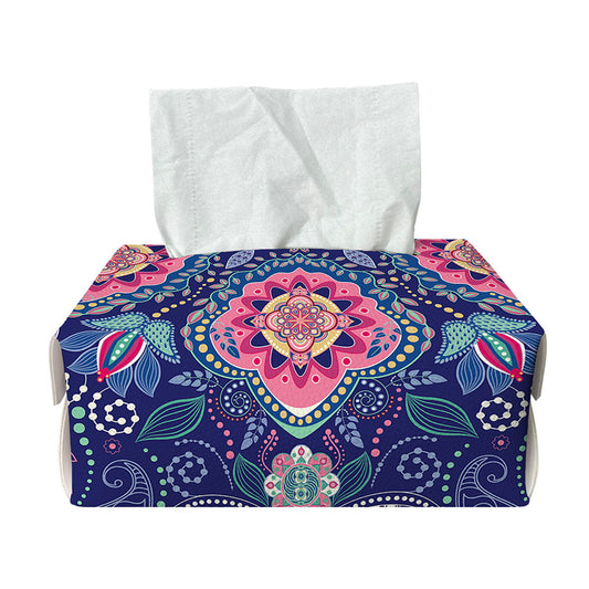 Ornamental Paisley Mandala Print Rectangle Tissue Box Cover