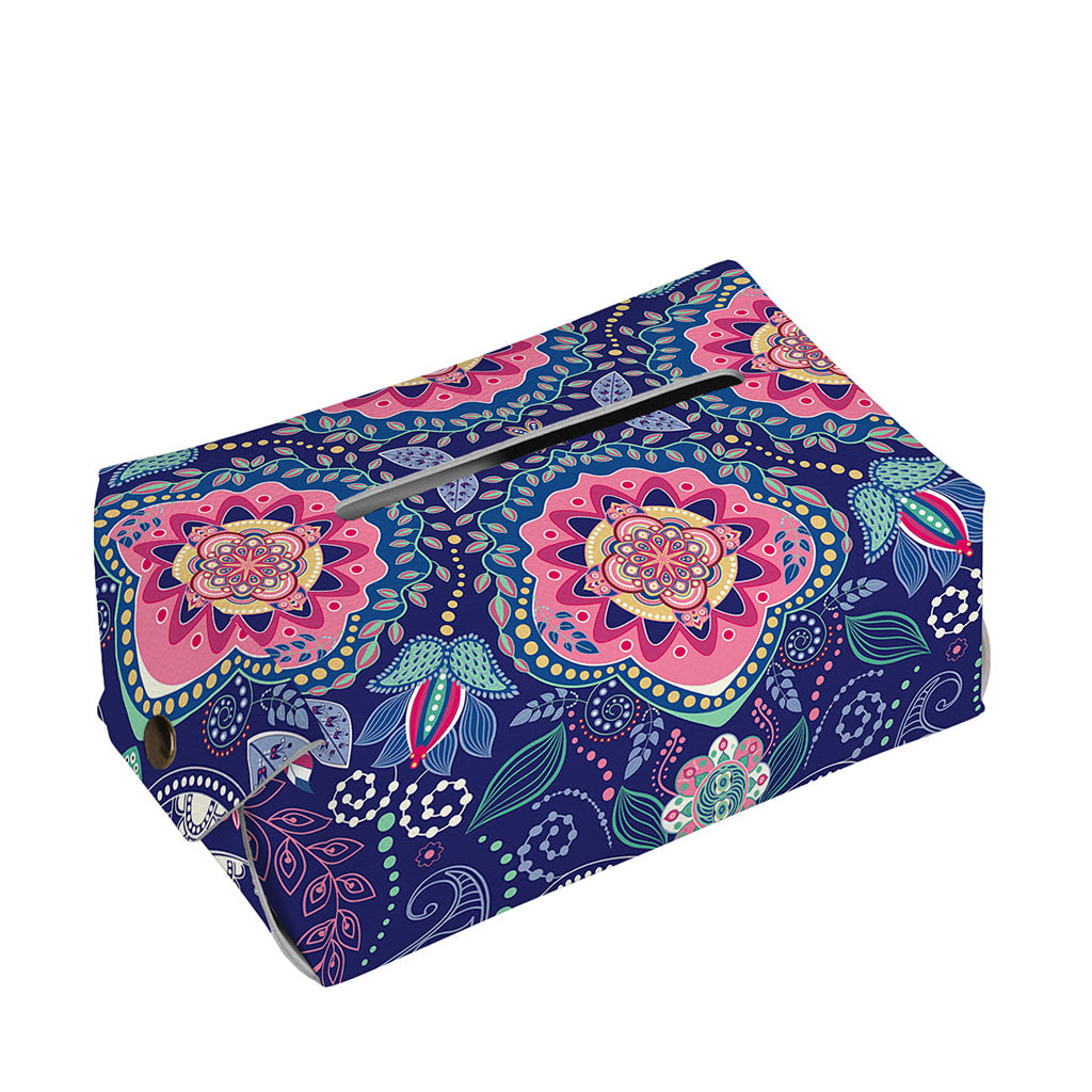 Ornamental Paisley Mandala Print Rectangle Tissue Box Cover