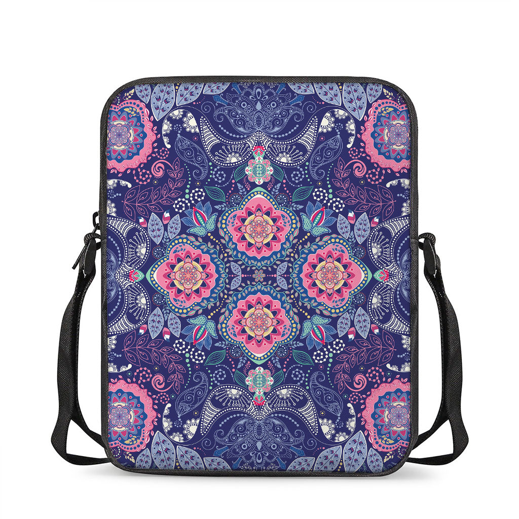 Ornamental Paisley Mandala Print Rectangular Crossbody Bag