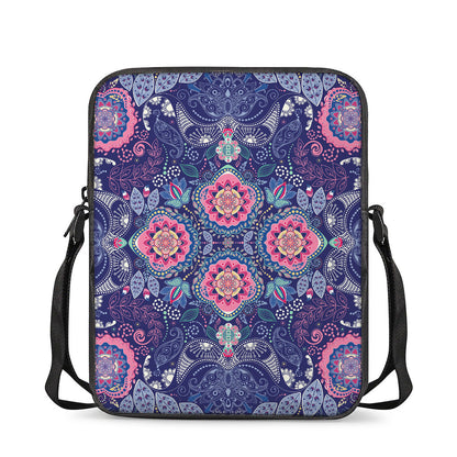 Ornamental Paisley Mandala Print Rectangular Crossbody Bag