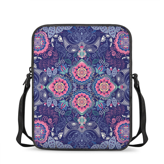 Ornamental Paisley Mandala Print Rectangular Crossbody Bag