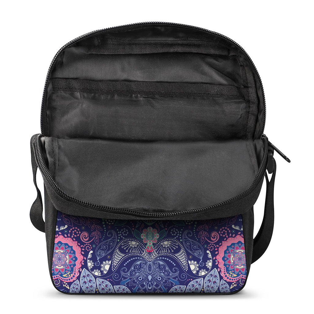 Ornamental Paisley Mandala Print Rectangular Crossbody Bag