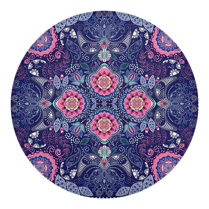 Ornamental Paisley Mandala Print Round Blanket