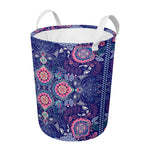Ornamental Paisley Mandala Print Round Laundry Basket