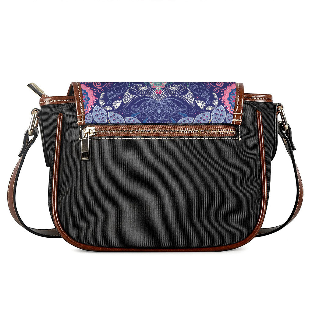 Ornamental Paisley Mandala Print Saddle Bag