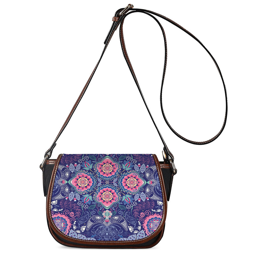 Ornamental Paisley Mandala Print Saddle Bag