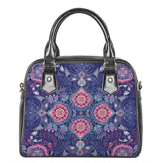 Ornamental Paisley Mandala Print Shoulder Handbag