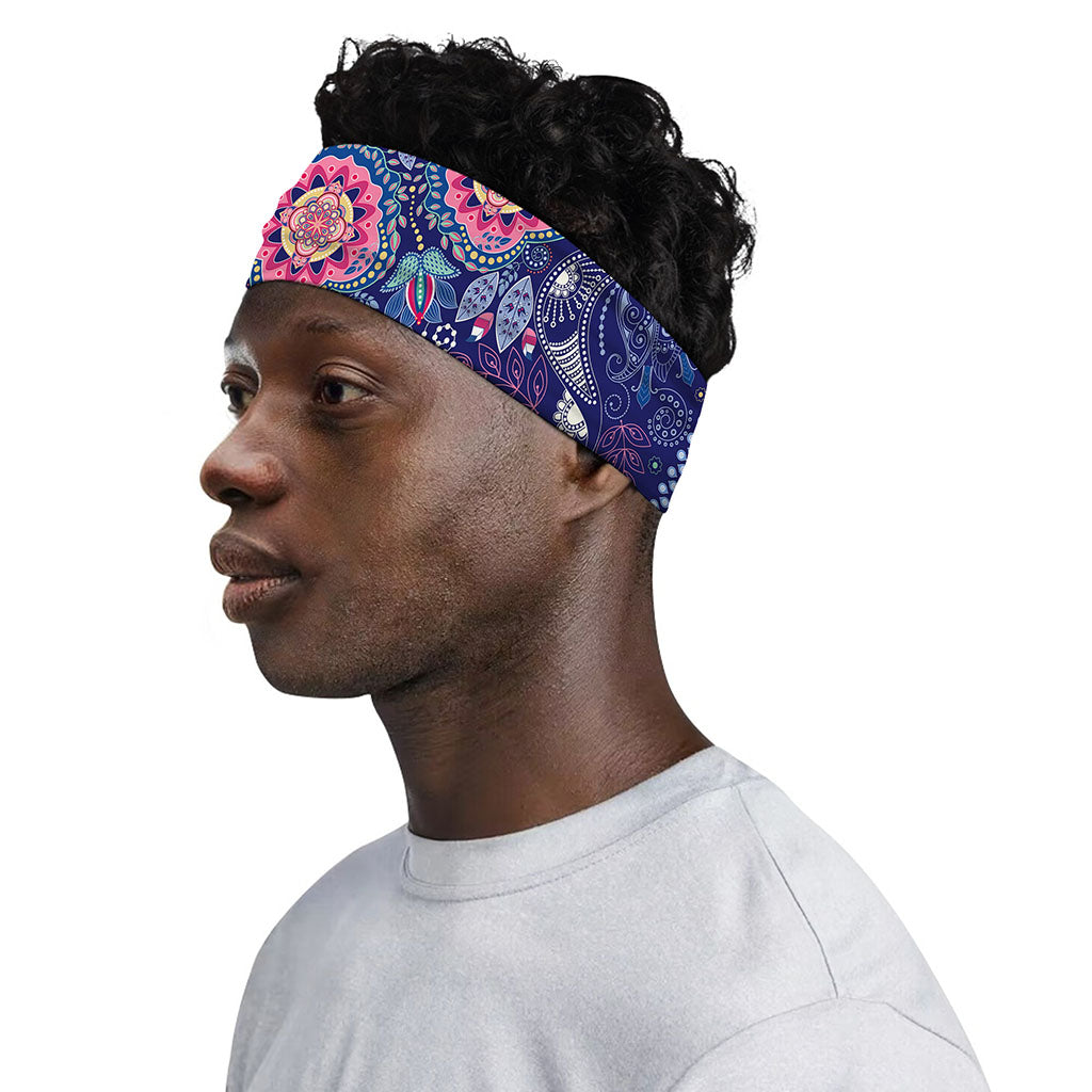 Ornamental Paisley Mandala Print Sports Headband