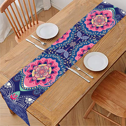 Ornamental Paisley Mandala Print Table Runner