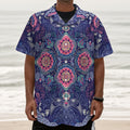 Ornamental Paisley Mandala Print Textured Short Sleeve Shirt