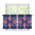 Ornamental Paisley Mandala Print Tier Curtains