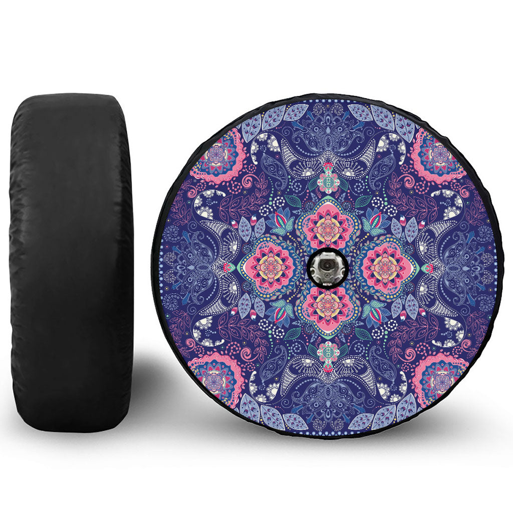 Ornamental Paisley Mandala Print Tire Cover With Camera Hole