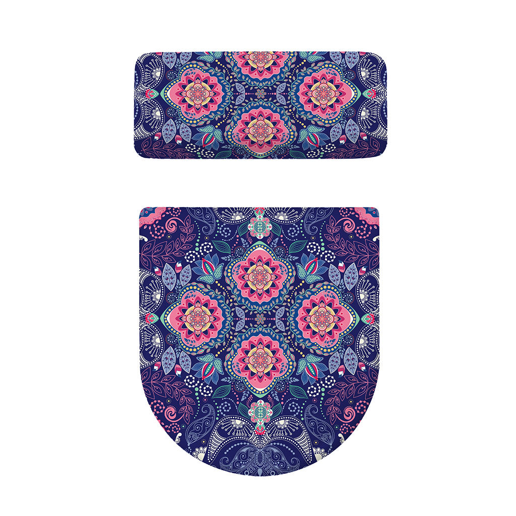 Ornamental Paisley Mandala Print Toilet Lid And Tank Cover Set