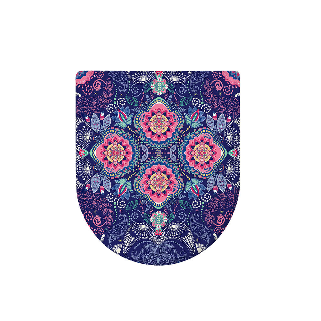 Ornamental Paisley Mandala Print Toilet Lid Cover
