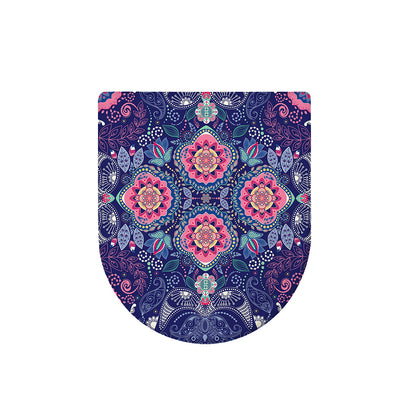Ornamental Paisley Mandala Print Toilet Lid Cover