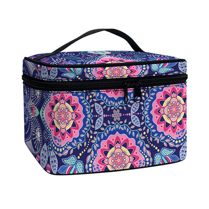 Ornamental Paisley Mandala Print Travel Makeup Bag