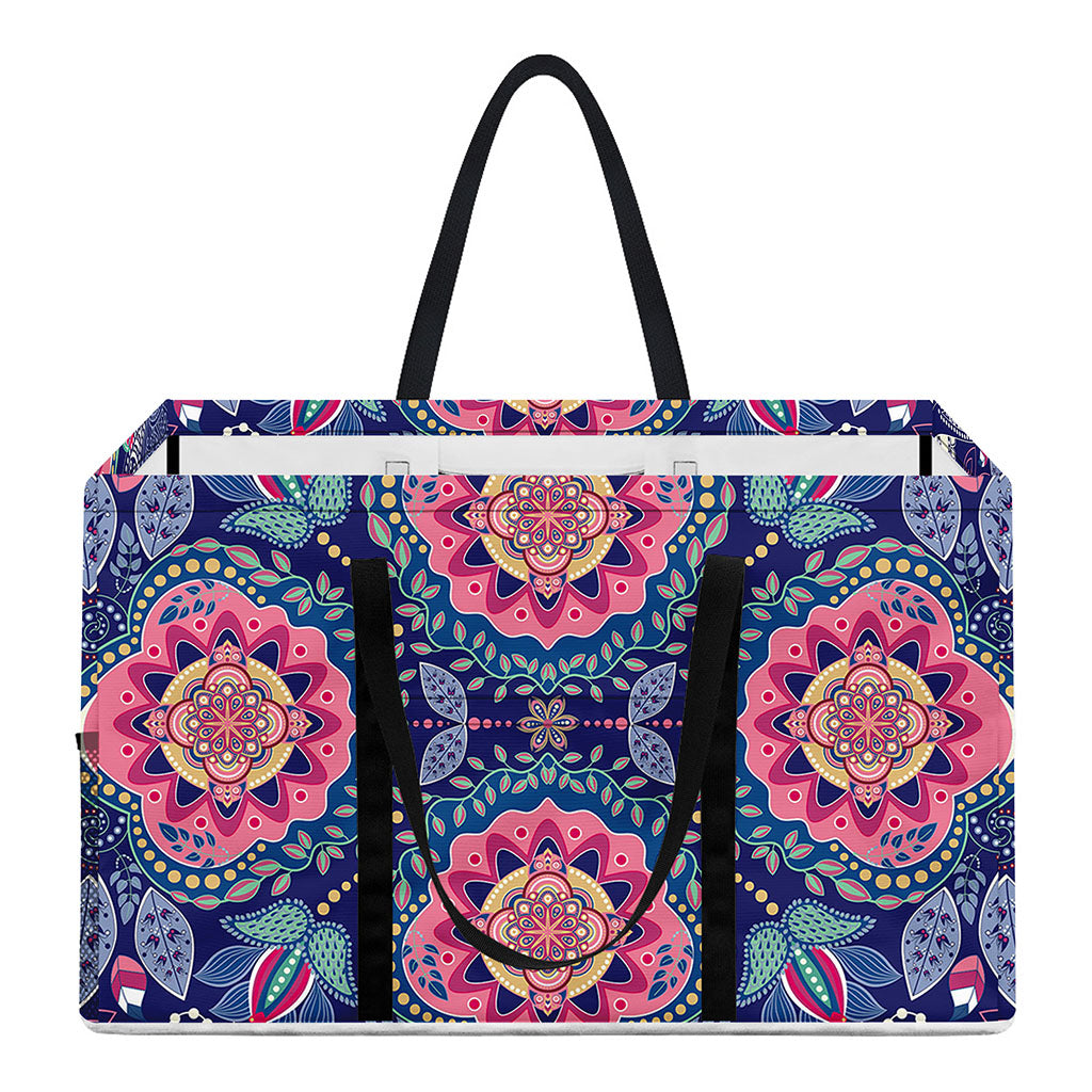 Ornamental Paisley Mandala Print Utility Tote Bag