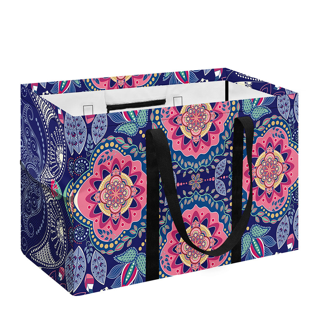 Ornamental Paisley Mandala Print Utility Tote Bag