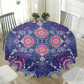 Ornamental Paisley Mandala Print Waterproof Round Tablecloth