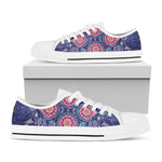Ornamental Paisley Mandala Print White Low Top Sneakers