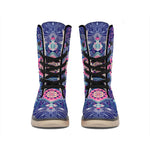 Ornamental Paisley Mandala Print Winter Boots