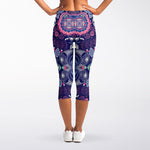 Ornamental Paisley Mandala Print Women's Capri Leggings